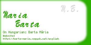 maria barta business card